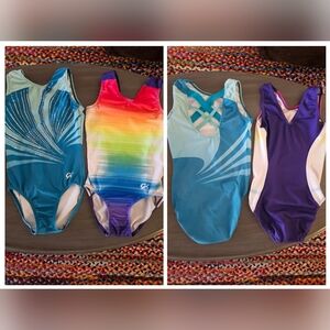 2 CL GK Leotards Teal Jordan Chiles And Rainbow